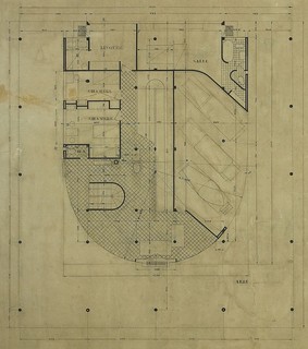 Le Corbusier et Pierre Jeanneret. Villa Savoye, Poissy, 1928-1931. Plan du 12 avril 1929. Plan FLC 19439A (partiel)